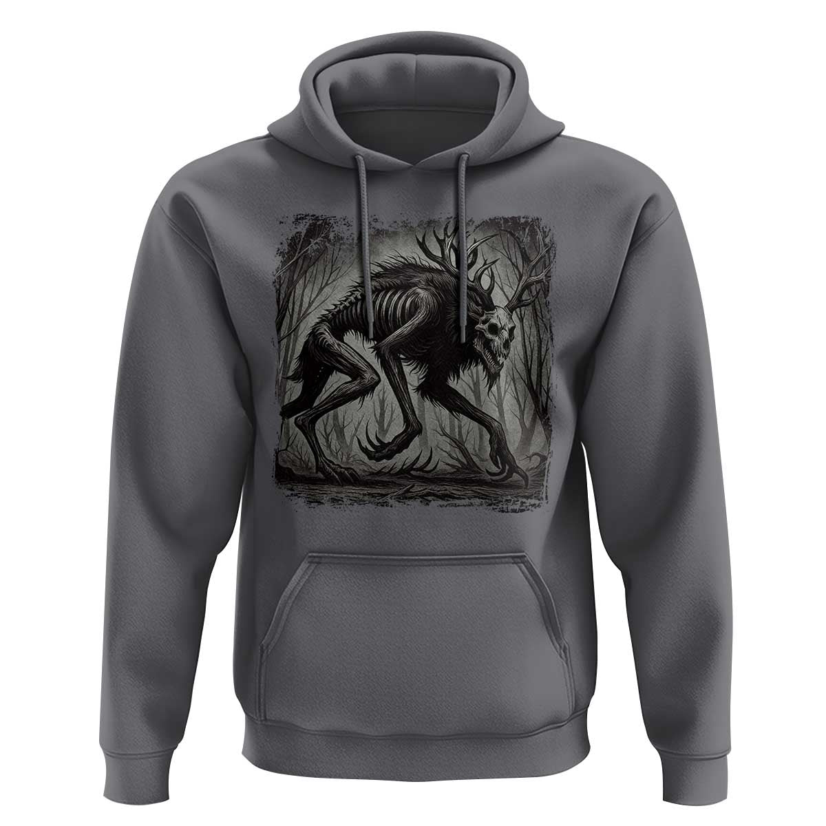 Wendigo Monster Hoodie Skinwalker Night Stroll Cryptid Dark Forest - Wonder Print Shop