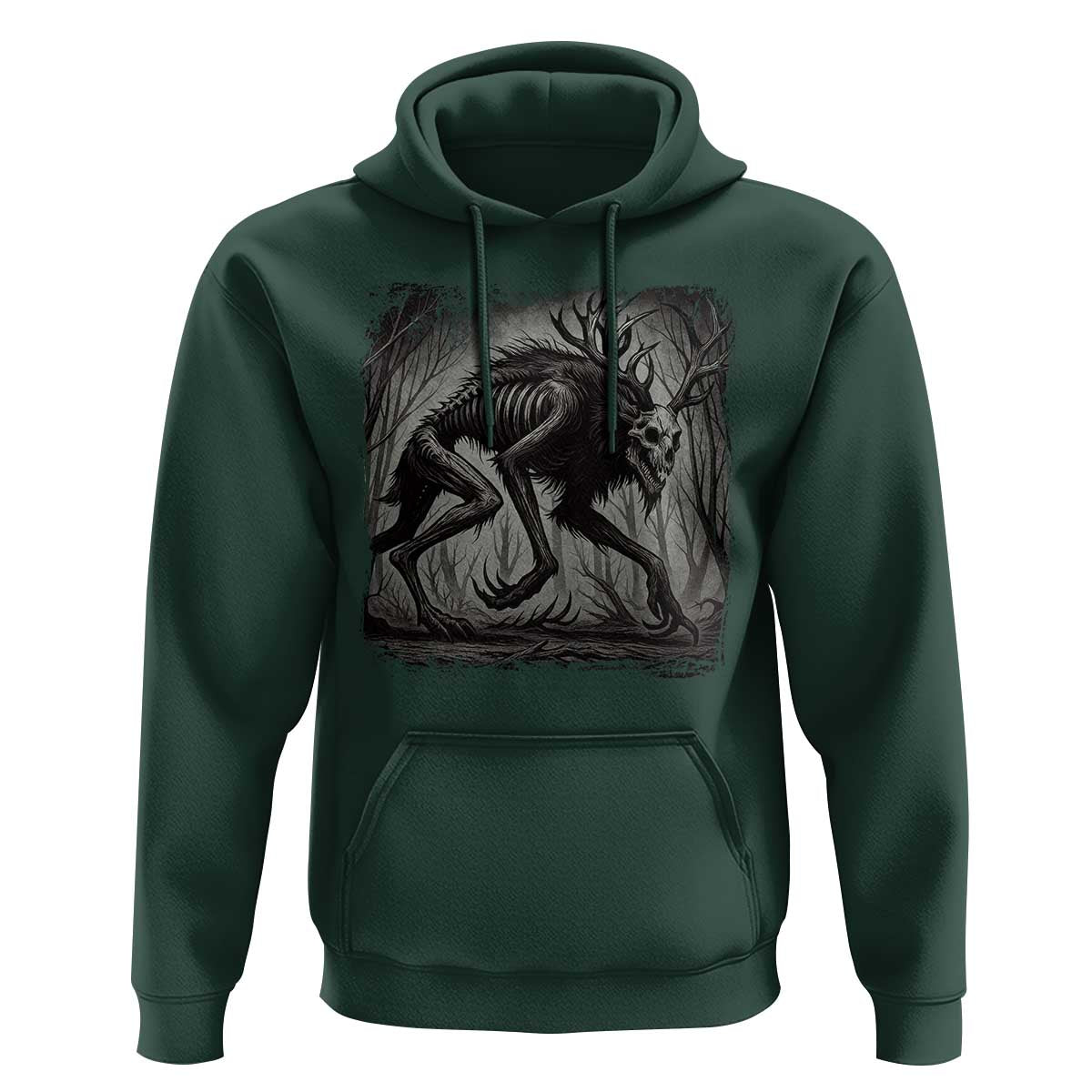 Wendigo Monster Hoodie Skinwalker Night Stroll Cryptid Dark Forest - Wonder Print Shop