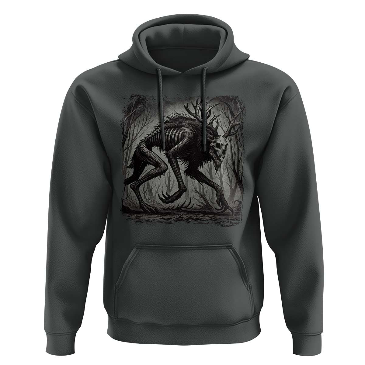 Wendigo Monster Hoodie Skinwalker Night Stroll Cryptid Dark Forest - Wonder Print Shop