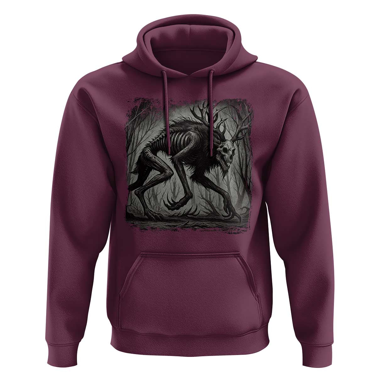 Wendigo Monster Hoodie Skinwalker Night Stroll Cryptid Dark Forest - Wonder Print Shop