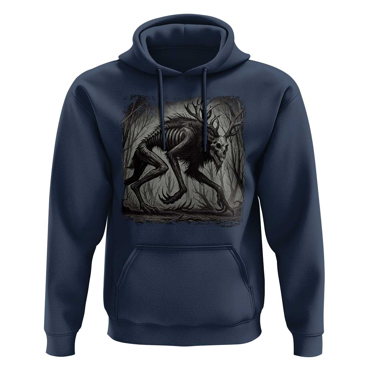 Wendigo Monster Hoodie Skinwalker Night Stroll Cryptid Dark Forest - Wonder Print Shop