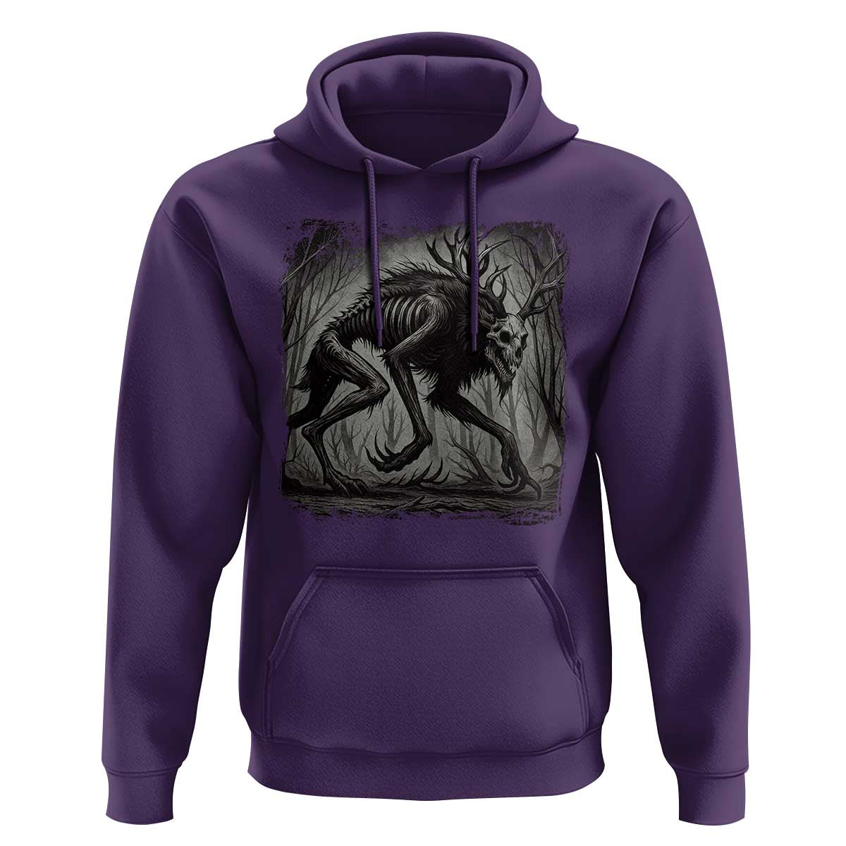 Wendigo Monster Hoodie Skinwalker Night Stroll Cryptid Dark Forest - Wonder Print Shop