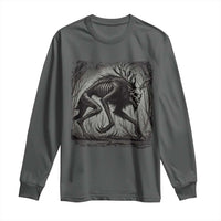 Wendigo Monster Long Sleeve Shirt Skinwalker Night Stroll Cryptid Dark Forest - Wonder Print Shop