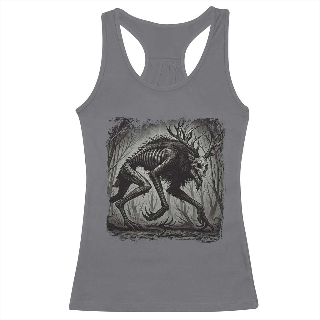 Wendigo Monster Racerback Tank Top Skinwalker Night Stroll Cryptid Dark Forest - Wonder Print Shop