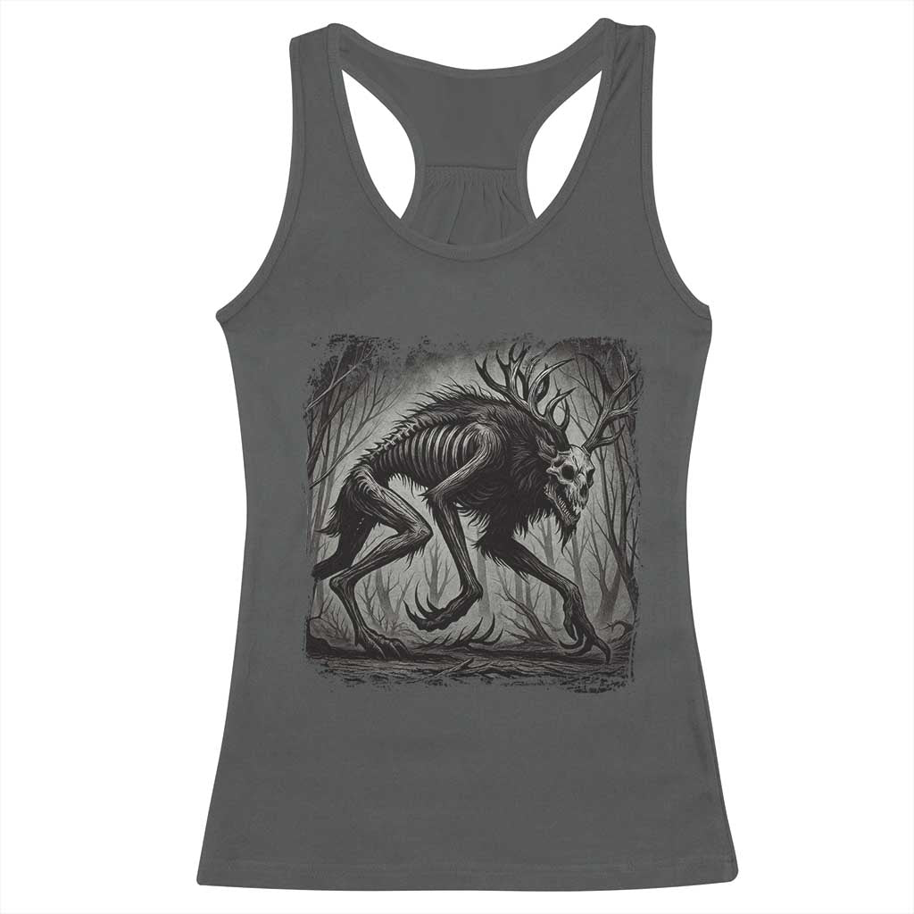 Wendigo Monster Racerback Tank Top Skinwalker Night Stroll Cryptid Dark Forest - Wonder Print Shop
