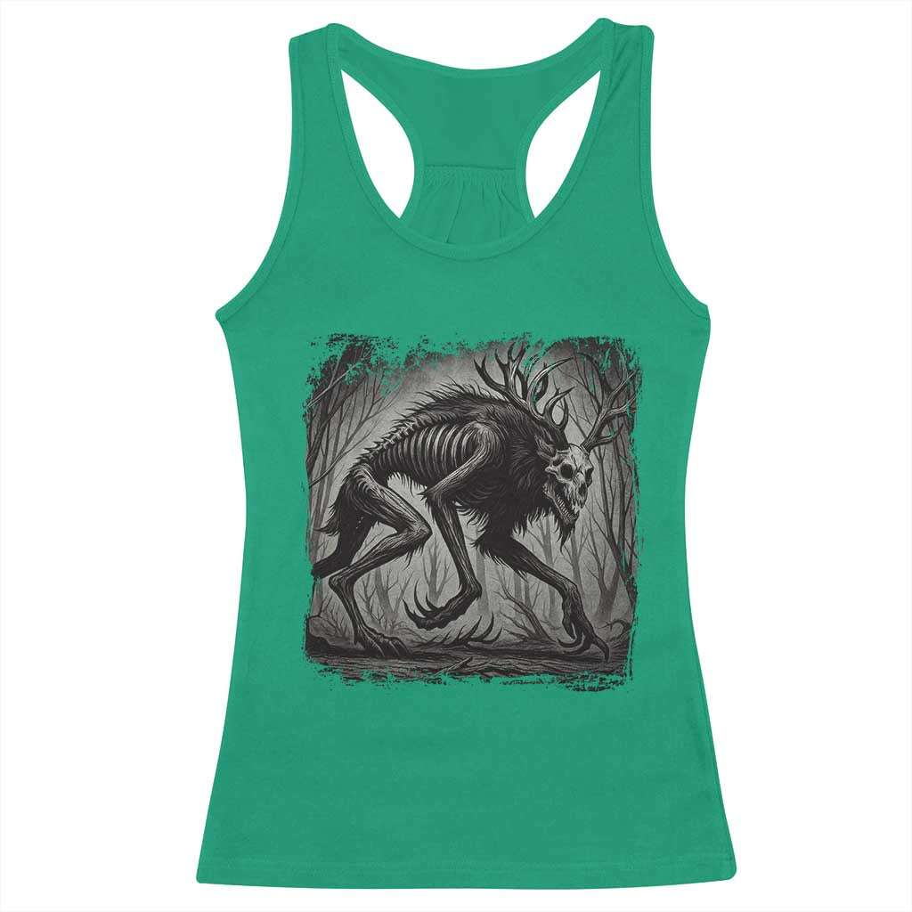 Wendigo Monster Racerback Tank Top Skinwalker Night Stroll Cryptid Dark Forest - Wonder Print Shop