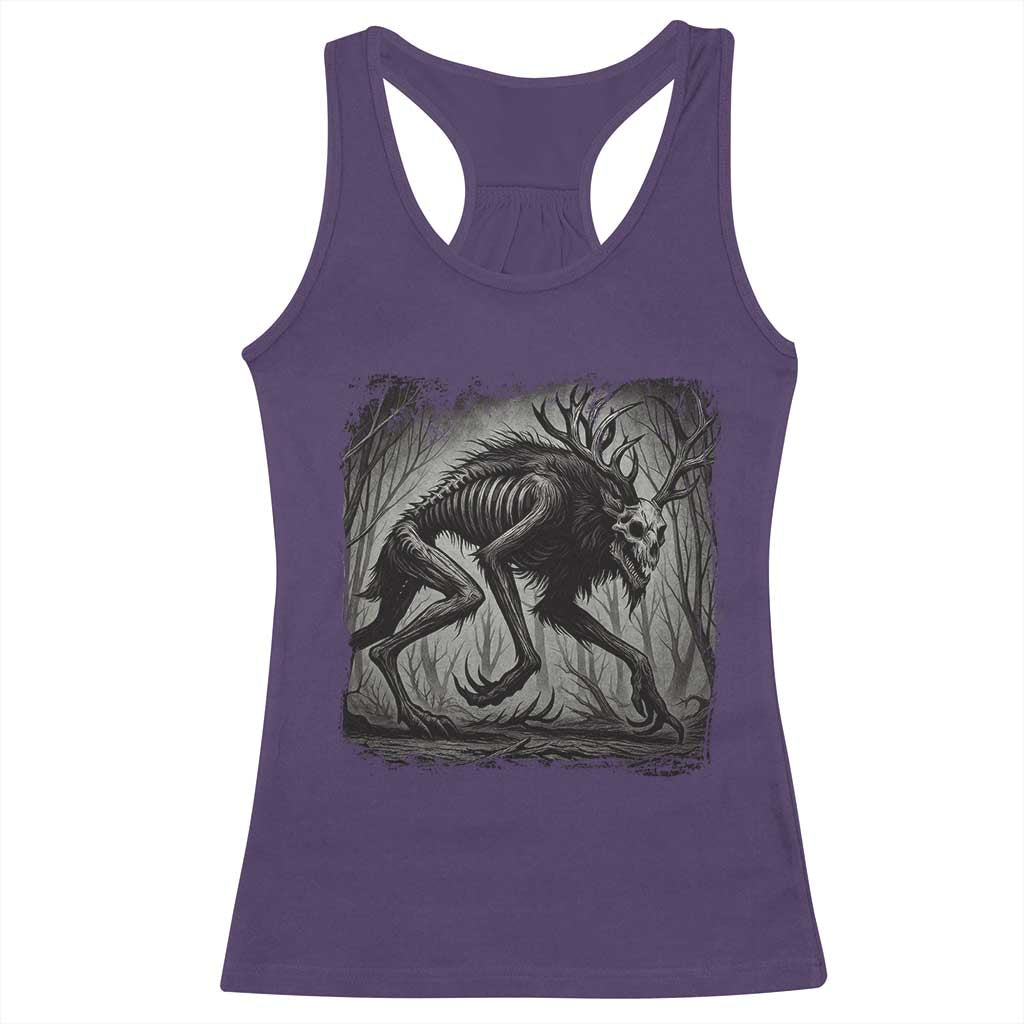 Wendigo Monster Racerback Tank Top Skinwalker Night Stroll Cryptid Dark Forest - Wonder Print Shop