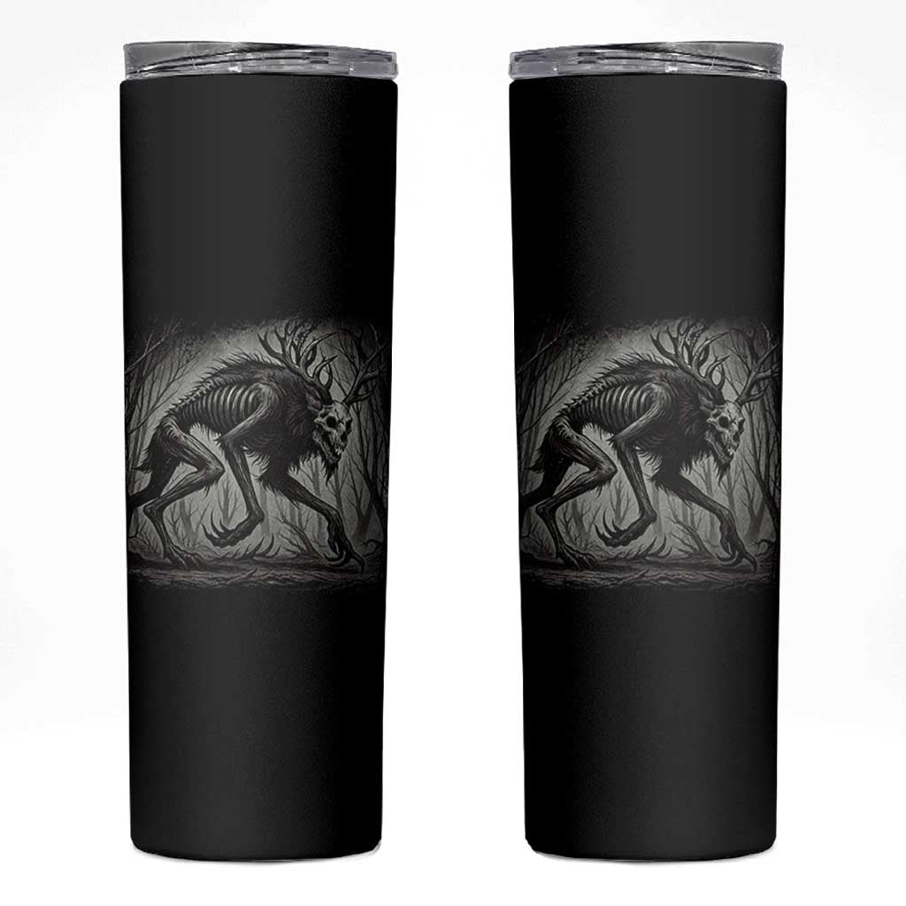 Wendigo Monster Skinny Tumbler Skinwalker Night Stroll Cryptid Dark Forest - Wonder Print Shop