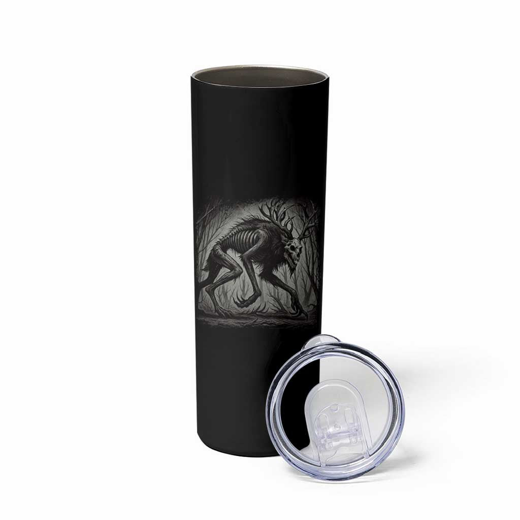Wendigo Monster Skinny Tumbler Skinwalker Night Stroll Cryptid Dark Forest - Wonder Print Shop