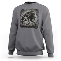 Wendigo Monster Sweatshirt Skinwalker Night Stroll Cryptid Dark Forest - Wonder Print Shop