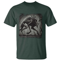 Wendigo Monster T Shirt Skinwalker Night Stroll Cryptid Dark Forest - Wonder Print Shop