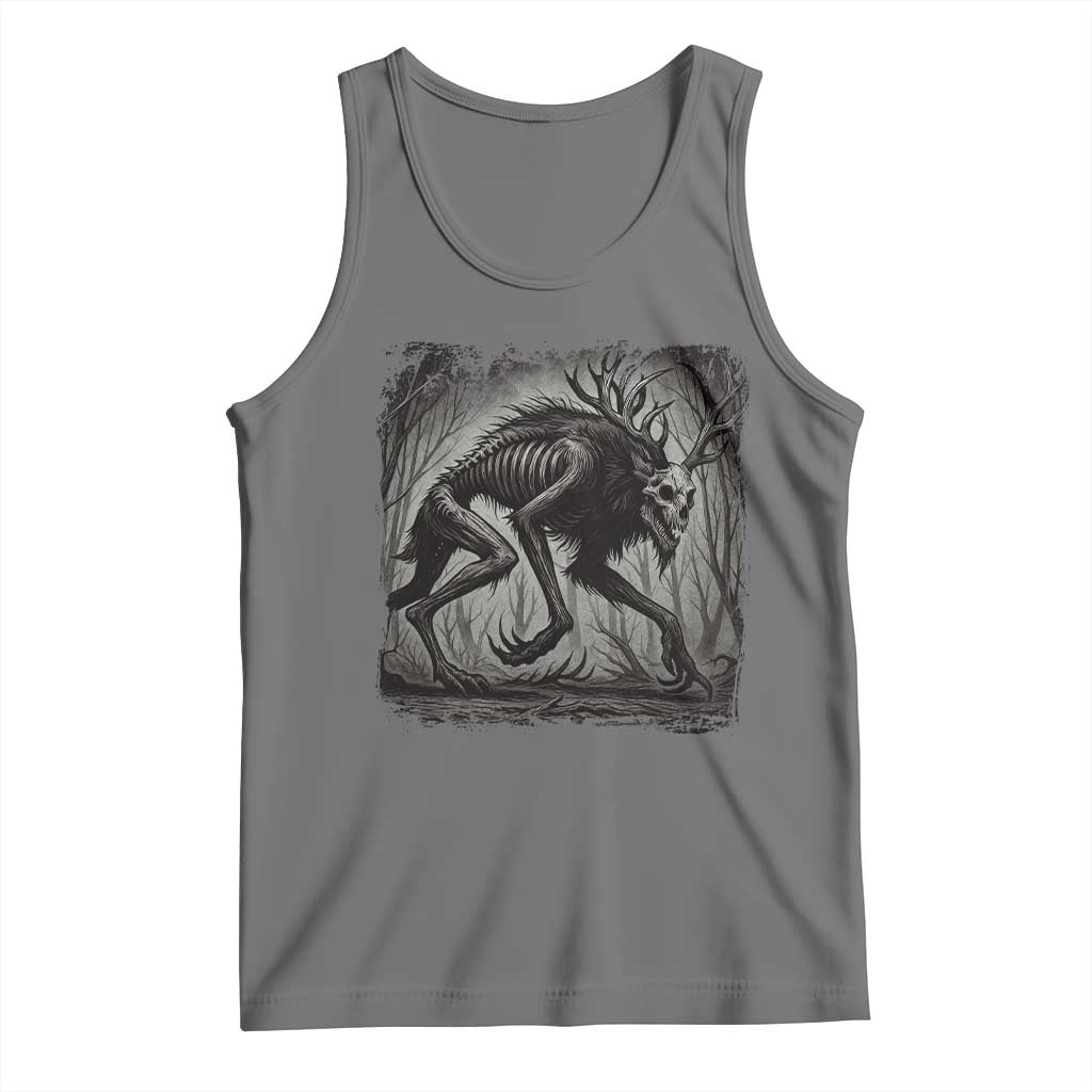 Wendigo Monster Tank Top Skinwalker Night Stroll Cryptid Dark Forest - Wonder Print Shop