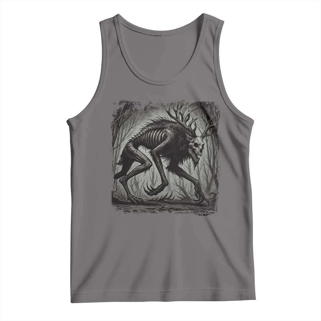 Wendigo Monster Tank Top Skinwalker Night Stroll Cryptid Dark Forest - Wonder Print Shop