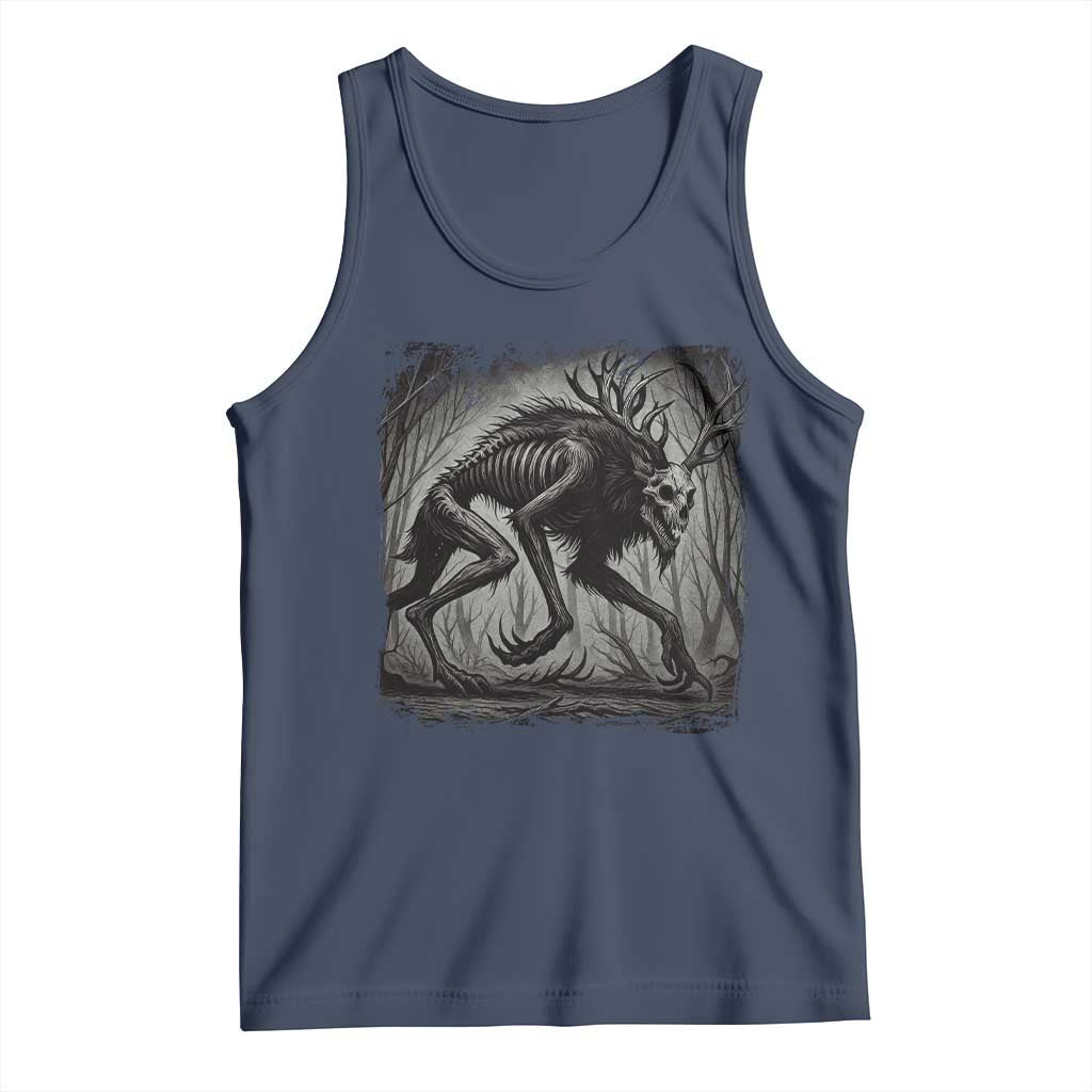 Wendigo Monster Tank Top Skinwalker Night Stroll Cryptid Dark Forest - Wonder Print Shop
