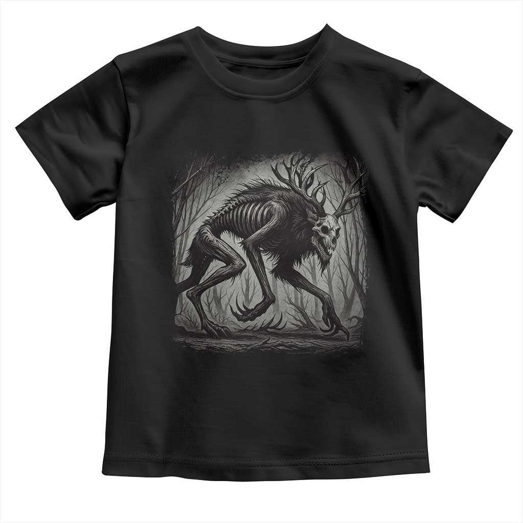 Wendigo Monster Toddler T Shirt Skinwalker Night Stroll Cryptid Dark Forest - Wonder Print Shop