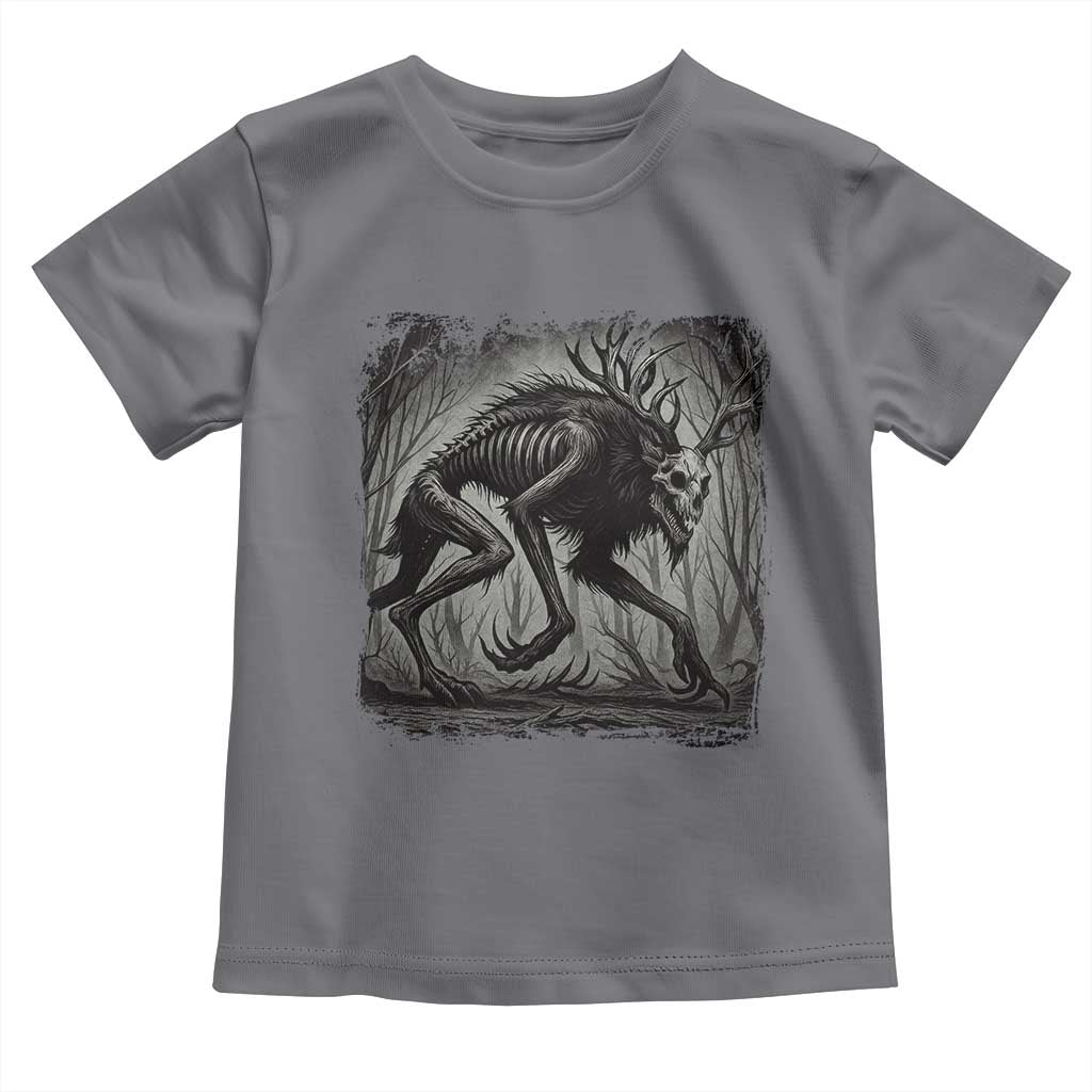 Wendigo Monster Toddler T Shirt Skinwalker Night Stroll Cryptid Dark Forest - Wonder Print Shop