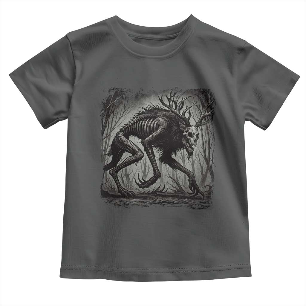 Wendigo Monster Toddler T Shirt Skinwalker Night Stroll Cryptid Dark Forest - Wonder Print Shop