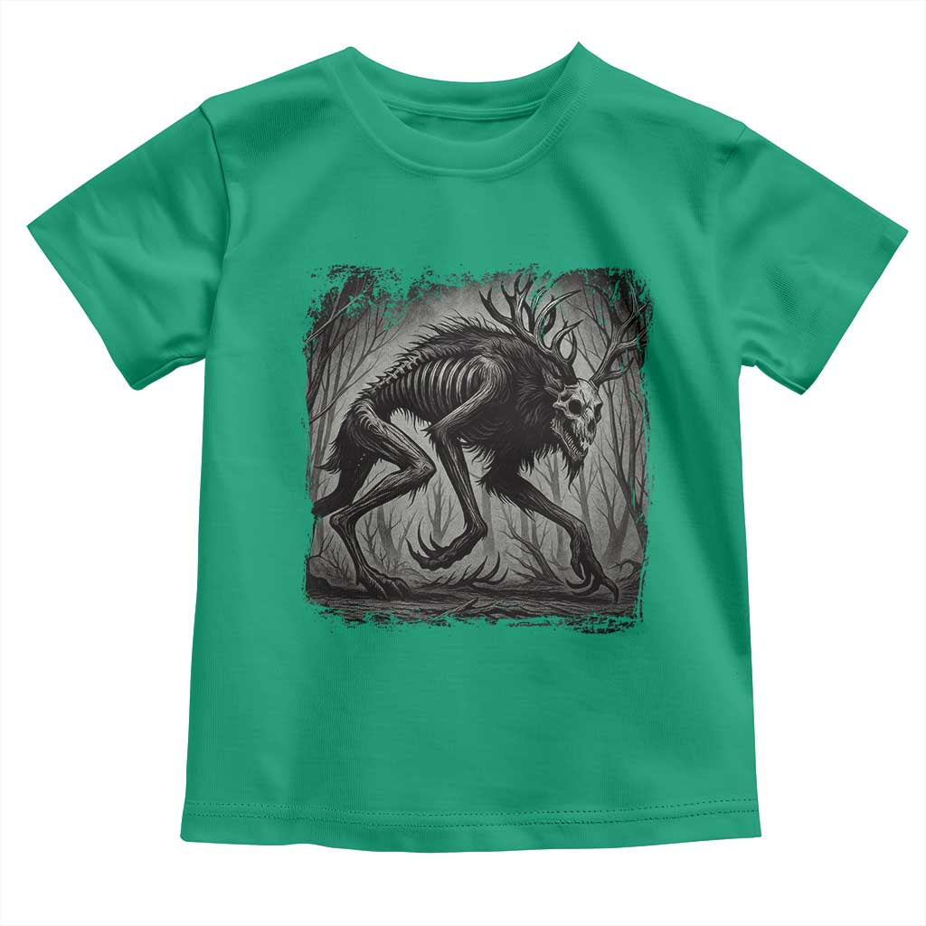 Wendigo Monster Toddler T Shirt Skinwalker Night Stroll Cryptid Dark Forest - Wonder Print Shop