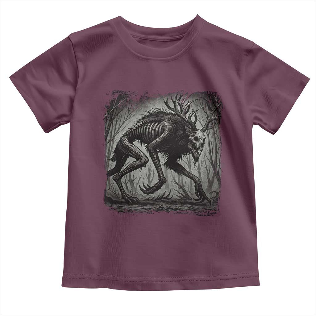 Wendigo Monster Toddler T Shirt Skinwalker Night Stroll Cryptid Dark Forest - Wonder Print Shop
