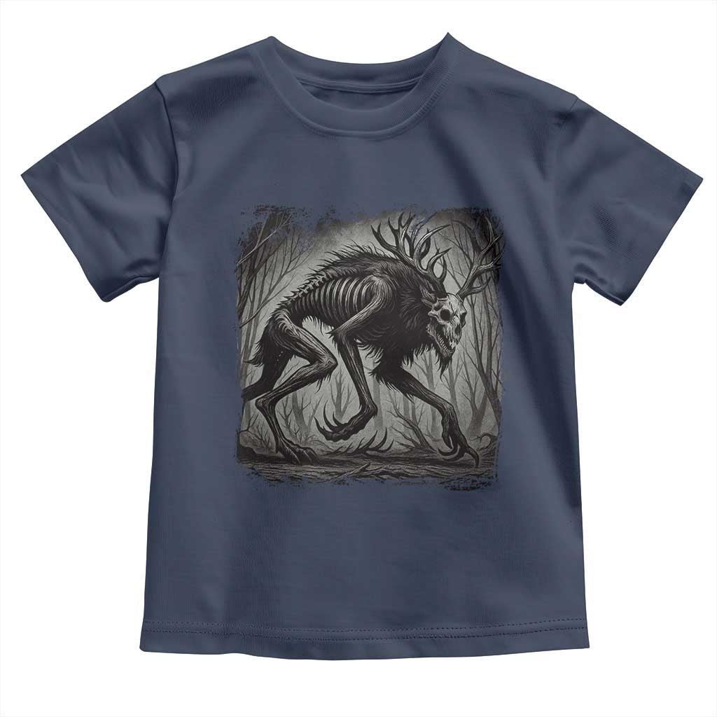 Wendigo Monster Toddler T Shirt Skinwalker Night Stroll Cryptid Dark Forest - Wonder Print Shop