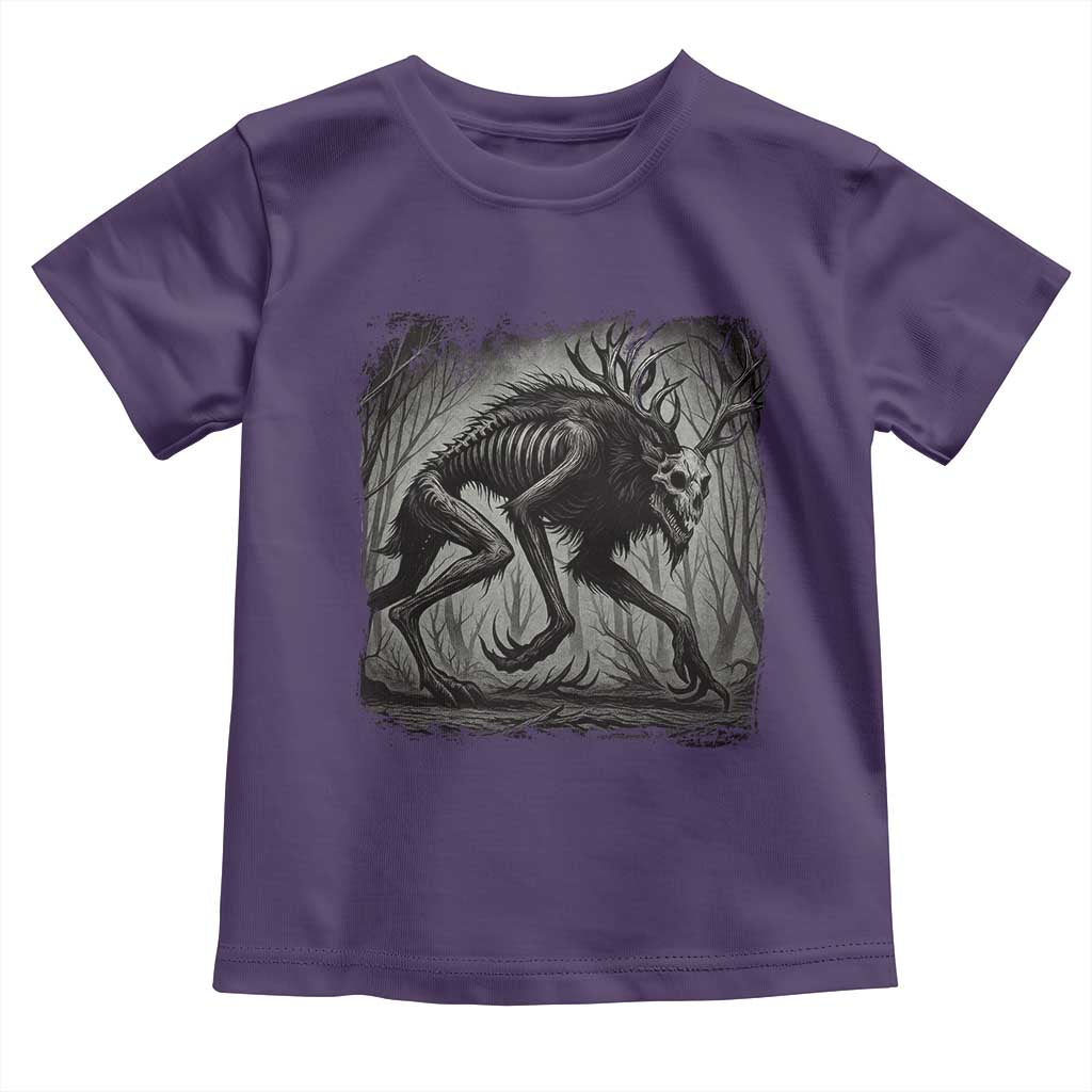 Wendigo Monster Toddler T Shirt Skinwalker Night Stroll Cryptid Dark Forest - Wonder Print Shop