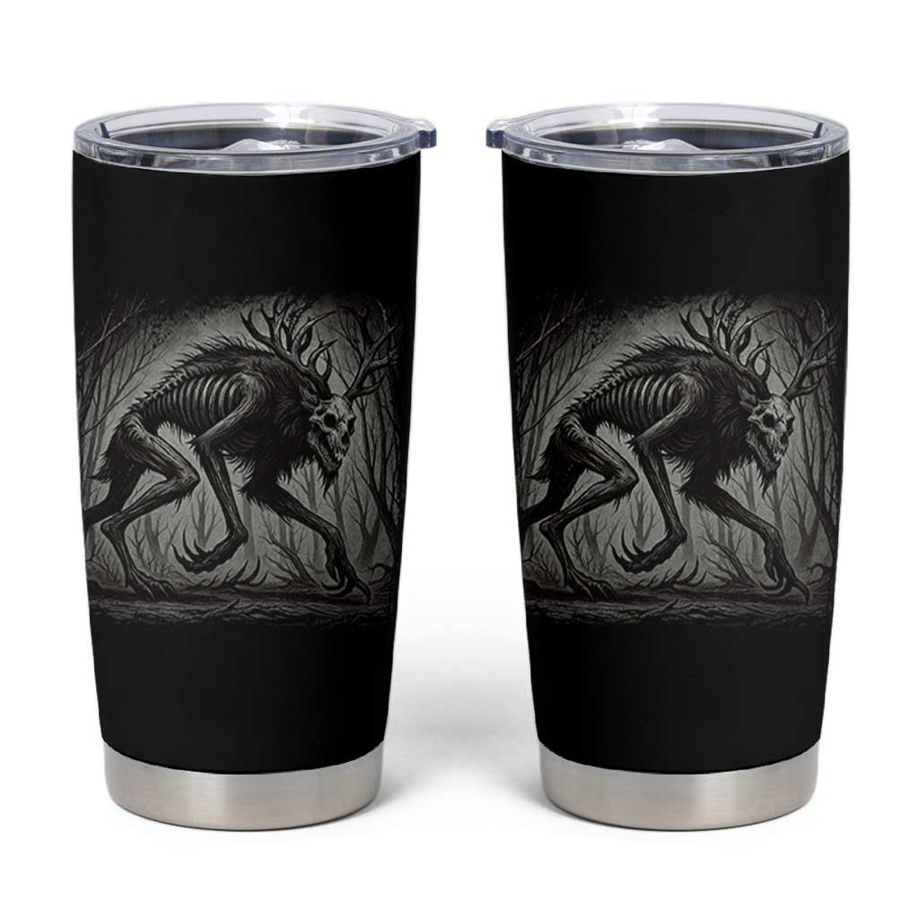 Wendigo Monster Tumbler Cup Skinwalker Night Stroll Cryptid Dark Forest - Wonder Print Shop