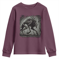 Wendigo Monster Youth Sweatshirt Skinwalker Night Stroll Cryptid Dark Forest - Wonder Print Shop