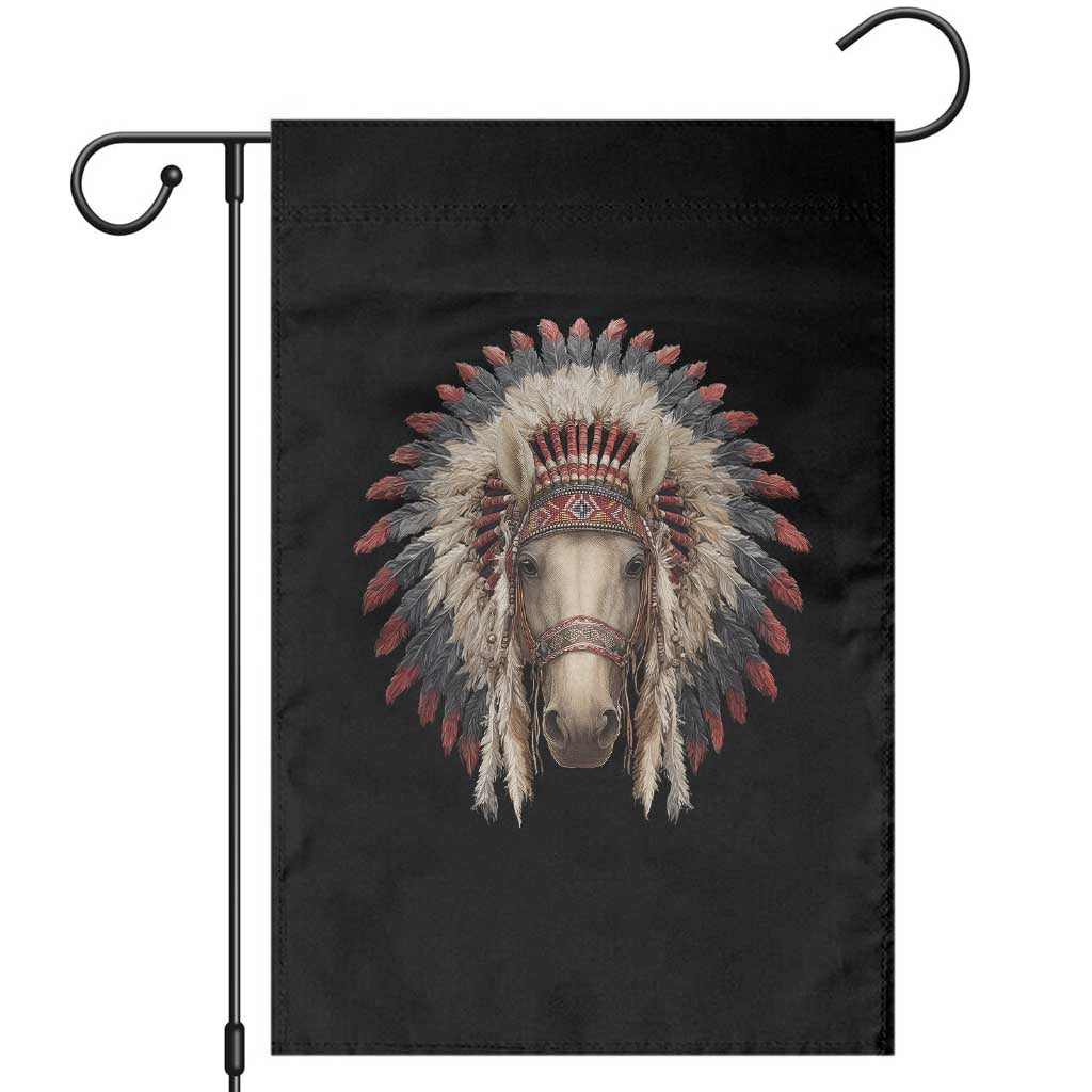Horse Native American Indigenous Heritage War Bonnet Garden Flag - Wonder Print Shop