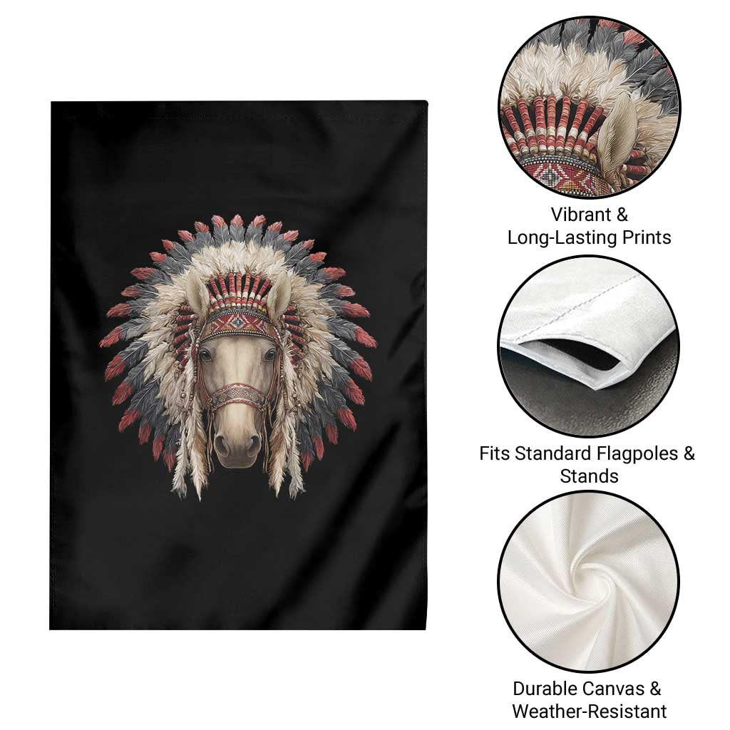 Horse Native American Indigenous Heritage War Bonnet Garden Flag - Wonder Print Shop