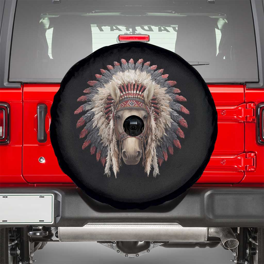 Horse Native American Indigenous Heritage War Bonnet Spare Tire Cover - Wonder Print Shop