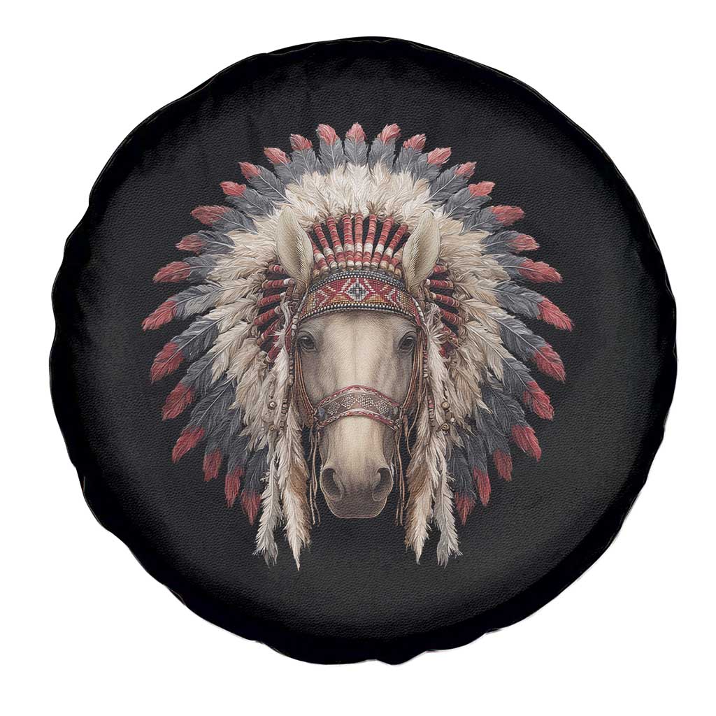 Horse Native American Indigenous Heritage War Bonnet Spare Tire Cover - Wonder Print Shop