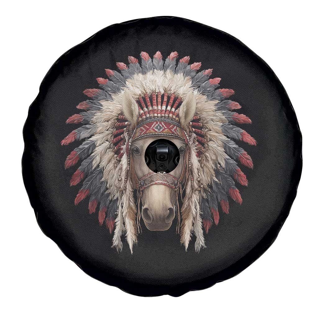 Horse Native American Indigenous Heritage War Bonnet Spare Tire Cover - Wonder Print Shop