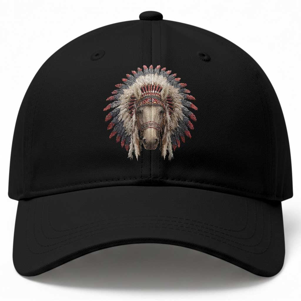 Horse Native American Indigenous Heritage War Bonnet Baseball Cap