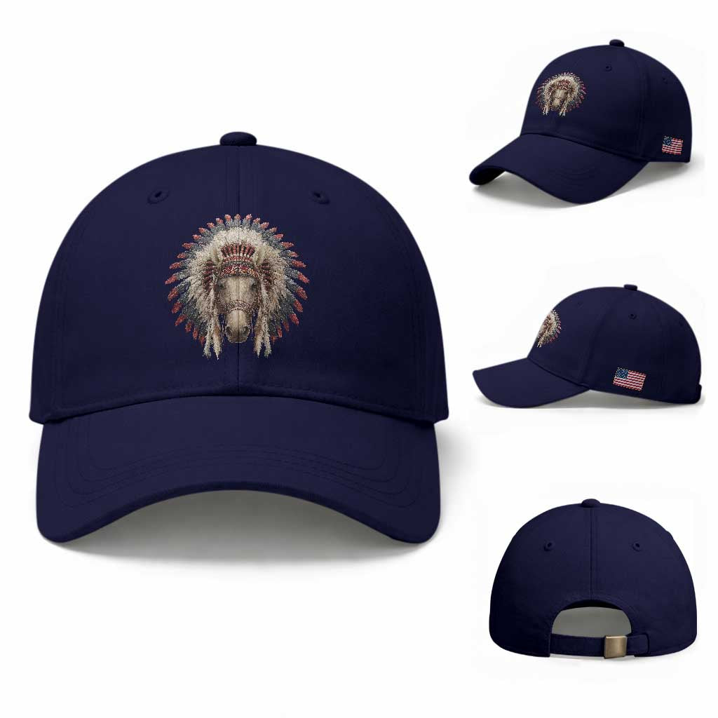 Horse Native American Indigenous Heritage War Bonnet Baseball Cap