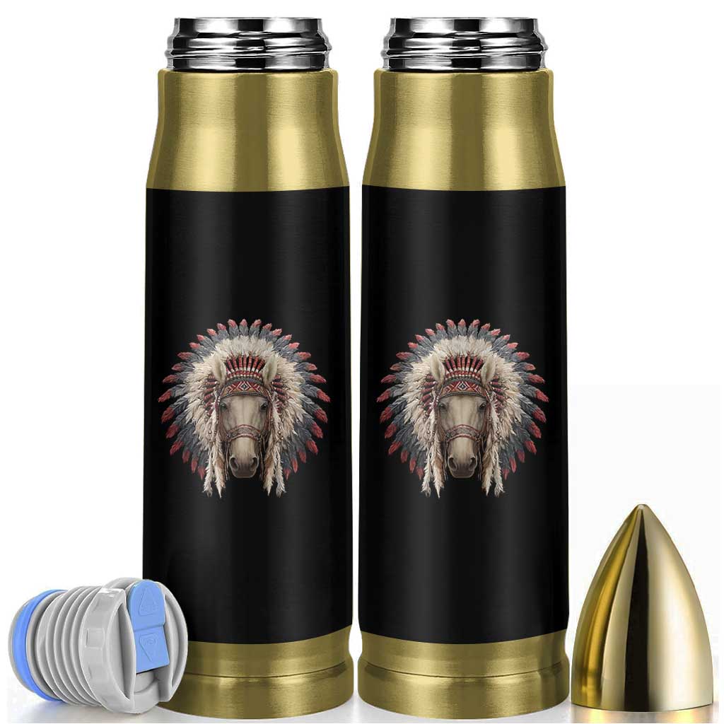 Horse Native American Indigenous Heritage War Bonnet Bullet Tumbler - Wonder Print Shop