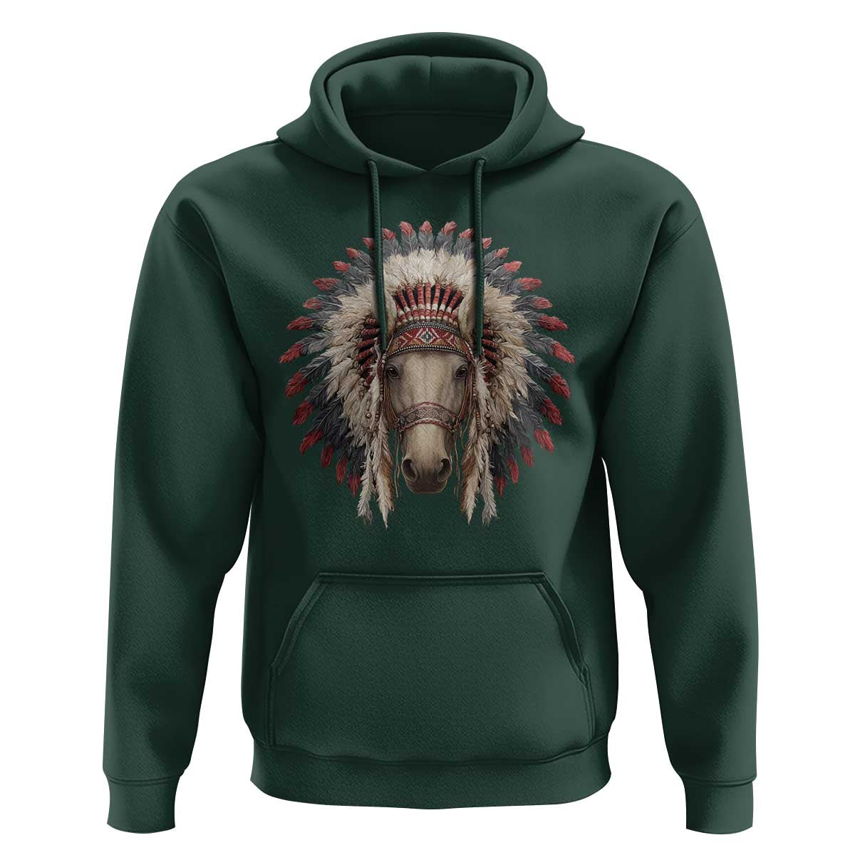 Horse Native American Indigenous Heritage War Bonnet Hoodie - Wonder Print Shop
