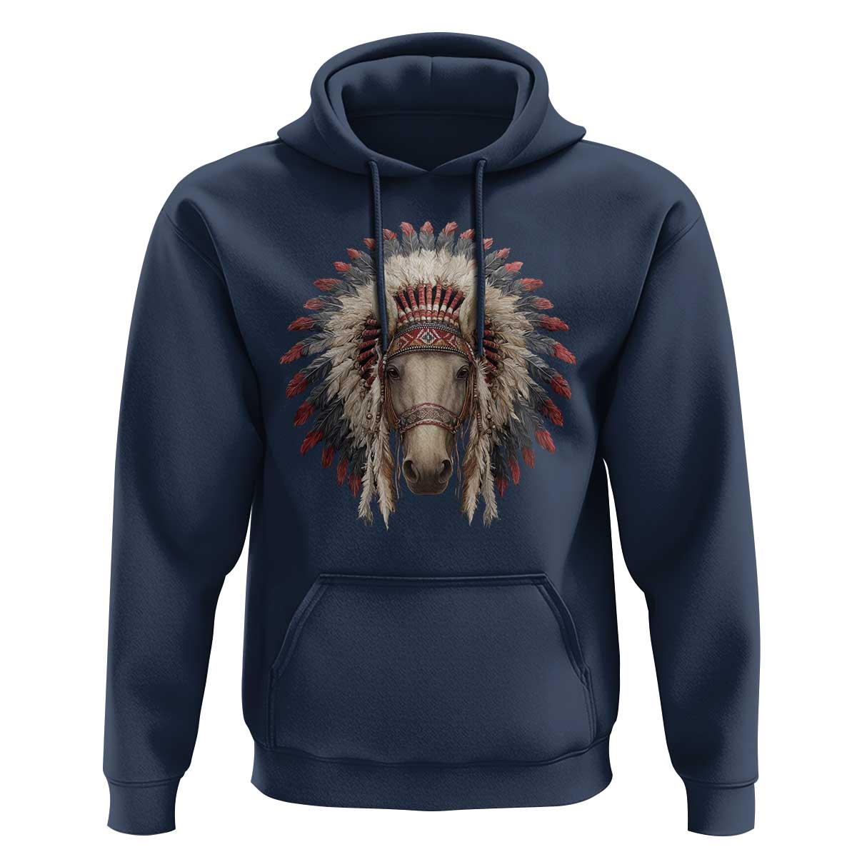 Horse Native American Indigenous Heritage War Bonnet Hoodie - Wonder Print Shop