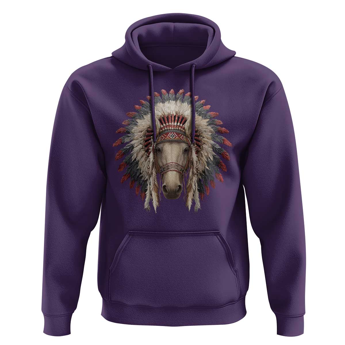 Horse Native American Indigenous Heritage War Bonnet Hoodie - Wonder Print Shop