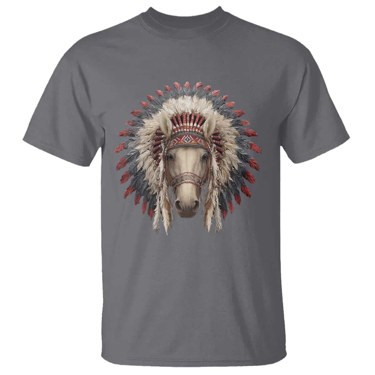 Horse Native American Indigenous Heritage War Bonnet T Shirt - Wonder Print Shop