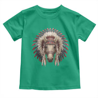 Horse Native American Indigenous Heritage War Bonnet Toddler T Shirt - Wonder Print Shop