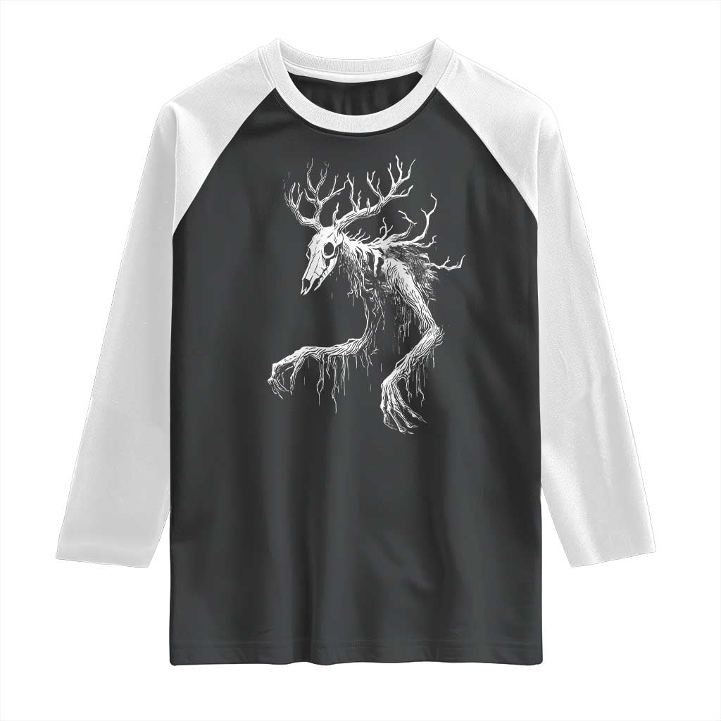 Wendigo Monster Skinwalker Mythical Cryptid Raglan Shirt - Wonder Print Shop
