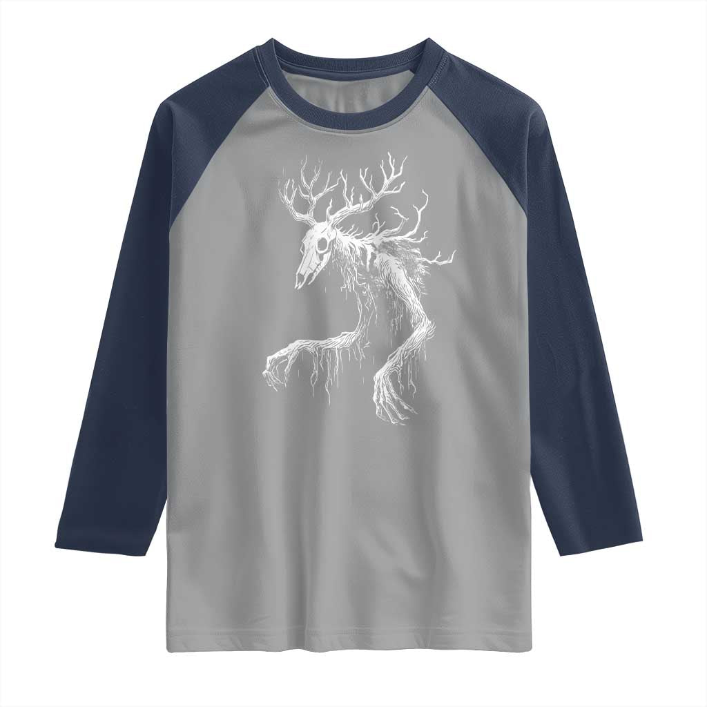 Wendigo Monster Skinwalker Mythical Cryptid Raglan Shirt - Wonder Print Shop