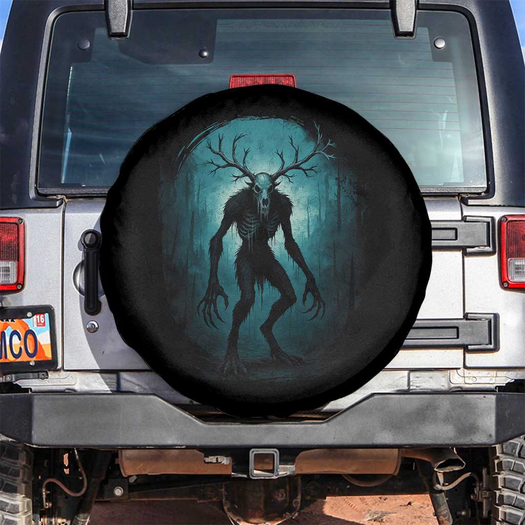 Wendigo Monster Skinwalker Mythical Cryptid Dark Forest Spare Tire Cover - Wonder Print Shop