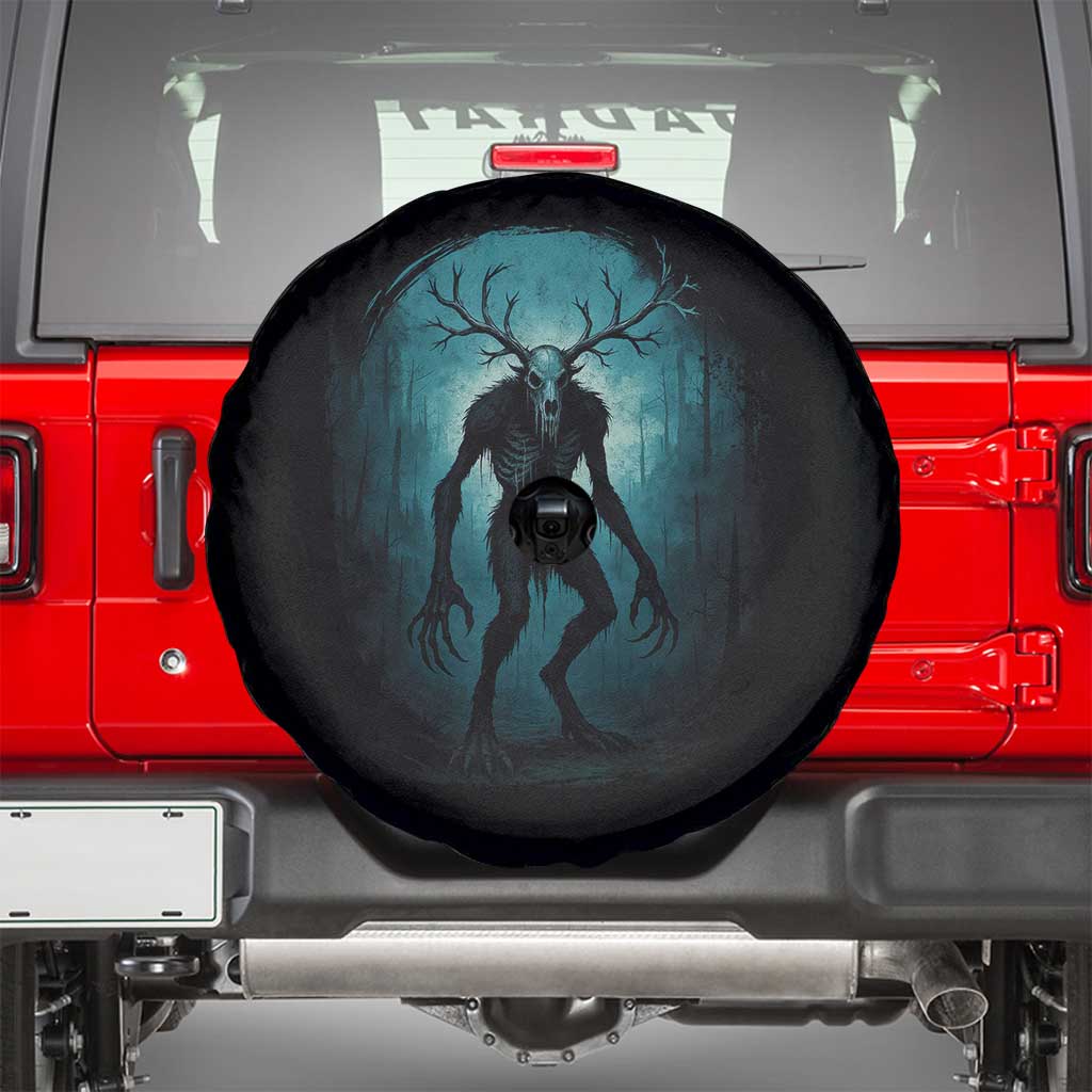 Wendigo Monster Skinwalker Mythical Cryptid Dark Forest Spare Tire Cover - Wonder Print Shop