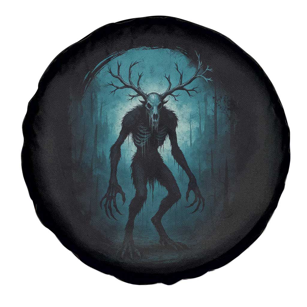 Wendigo Monster Skinwalker Mythical Cryptid Dark Forest Spare Tire Cover - Wonder Print Shop