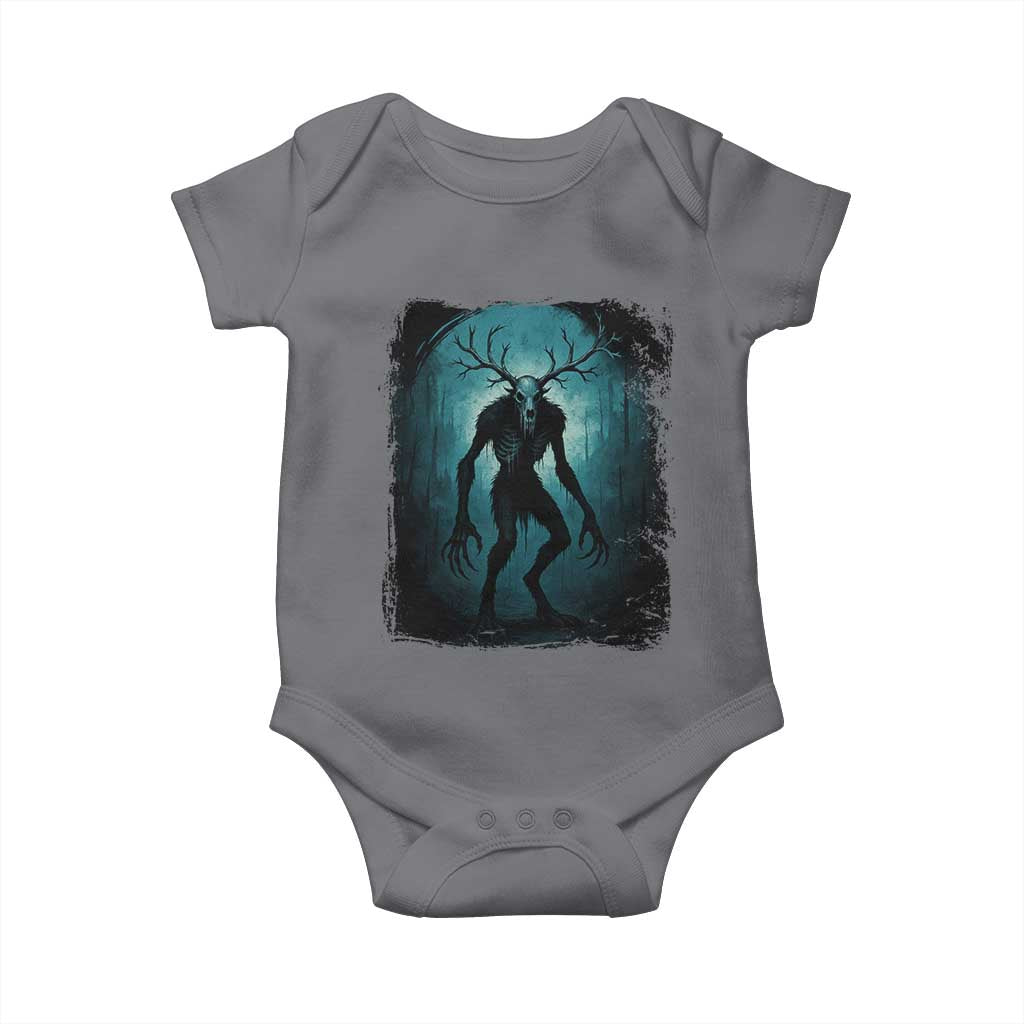 Wendigo Monster Skinwalker Mythical Cryptid Dark Forest Baby Onesie - Wonder Print Shop