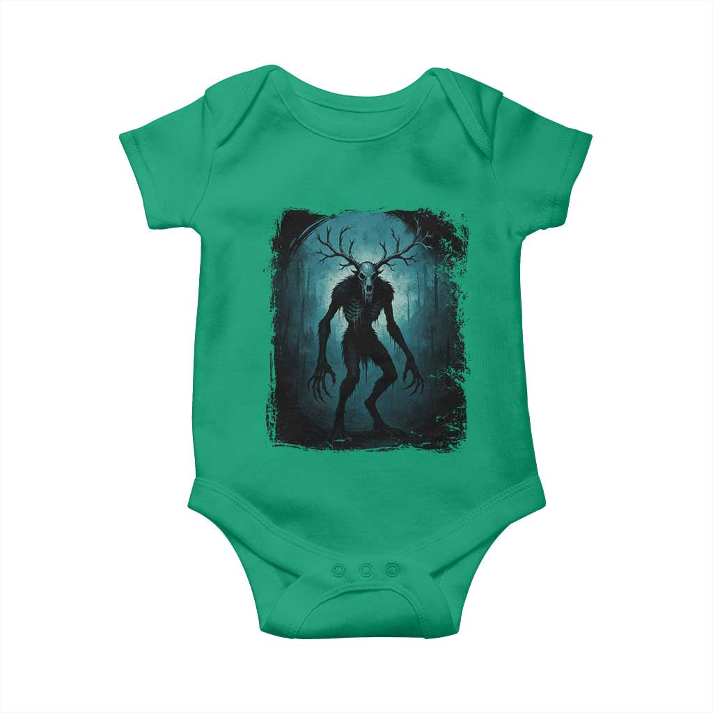 Wendigo Monster Skinwalker Mythical Cryptid Dark Forest Baby Onesie - Wonder Print Shop