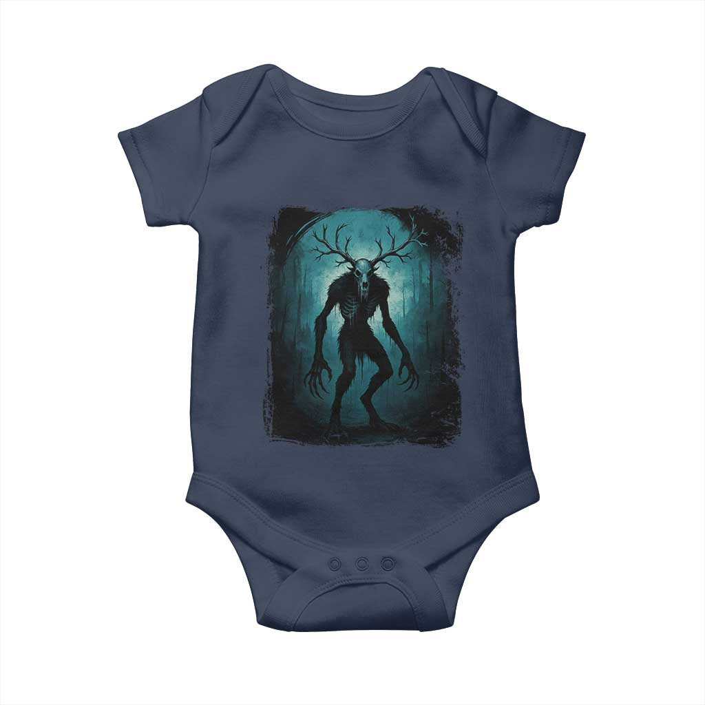 Wendigo Monster Skinwalker Mythical Cryptid Dark Forest Baby Onesie - Wonder Print Shop