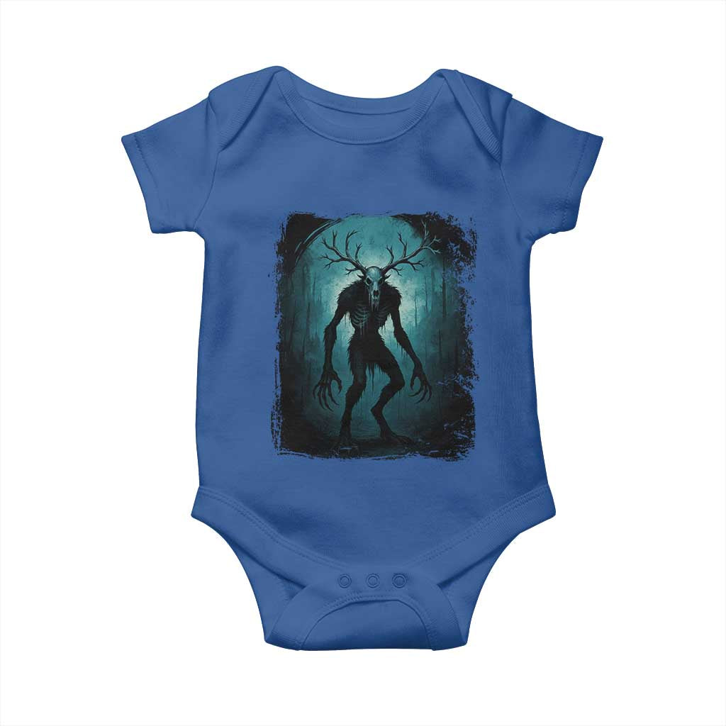 Wendigo Monster Skinwalker Mythical Cryptid Dark Forest Baby Onesie - Wonder Print Shop