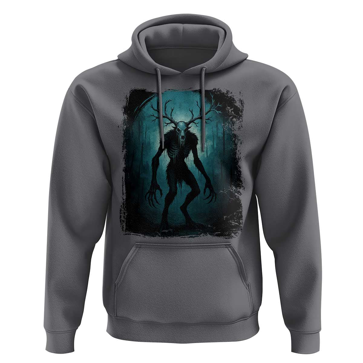 Wendigo Monster Skinwalker Mythical Cryptid Dark Forest Hoodie - Wonder Print Shop